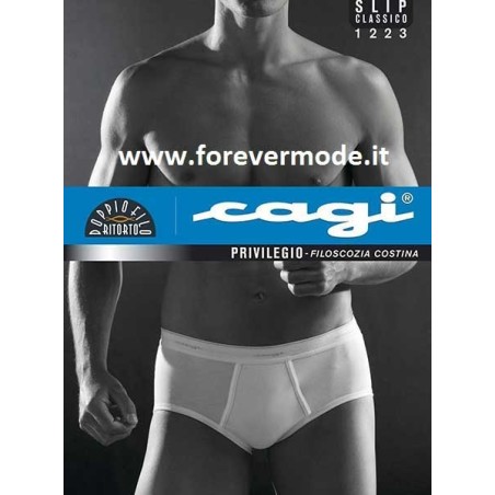 Slip uomo Cagi, taglio classico a costina fine senza apertura