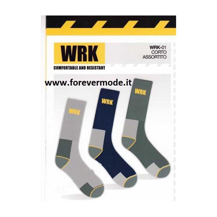 3 paia di calze uomo WRK corte in spugna anti infortunistica