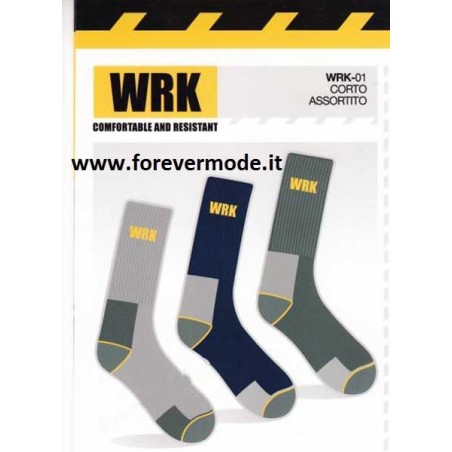 3 paia di calze uomo WRK corte in spugna anti infortunistica
