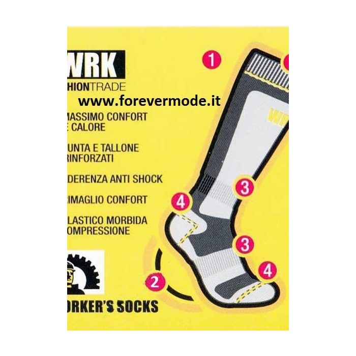3 paia di calze uomo WRK corte in spugna anti infortunistica