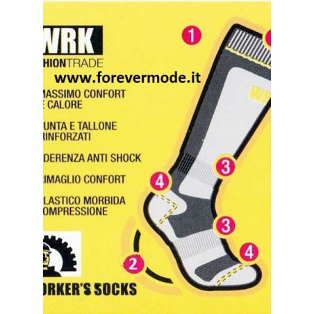 3 paia di calze uomo WRK corte in spugna anti infortunistica
