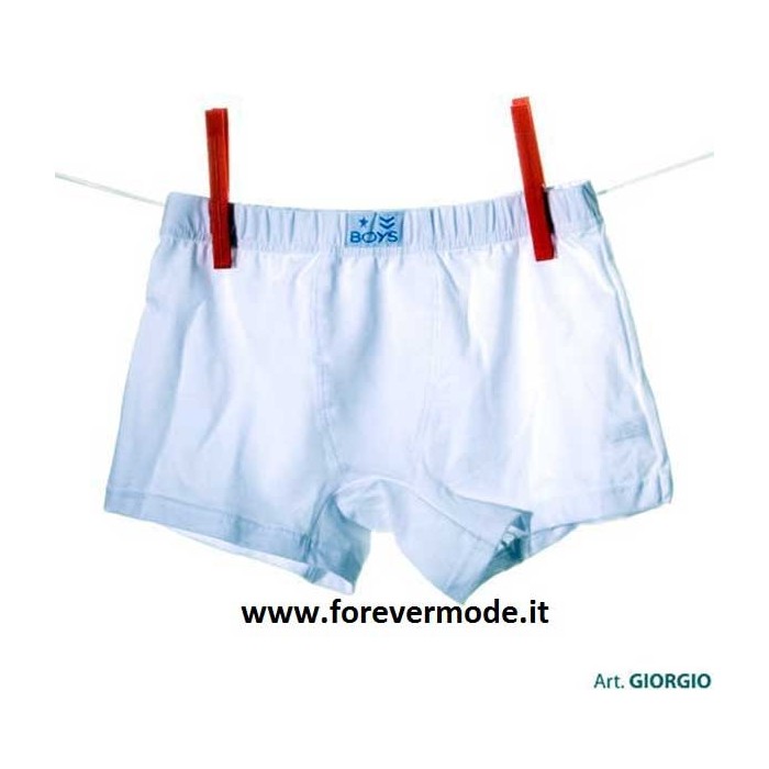 4 Boxer bambino Gipi in puro cotone con cuciture piatte e logo