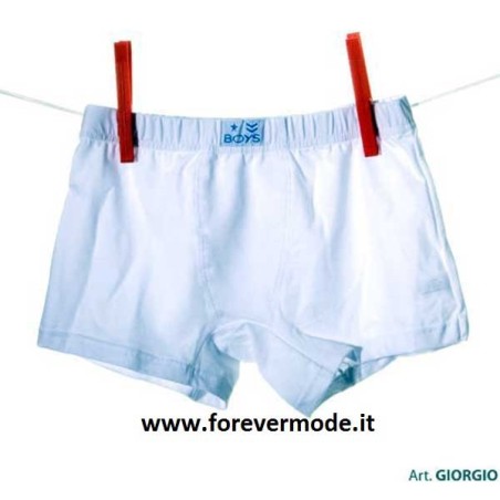 4 Boxer bambino Gipi in puro cotone con cuciture piatte e logo
