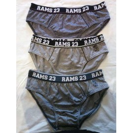 3 Slip uomo Rams 23 in cotone tinta unita con elastico logo