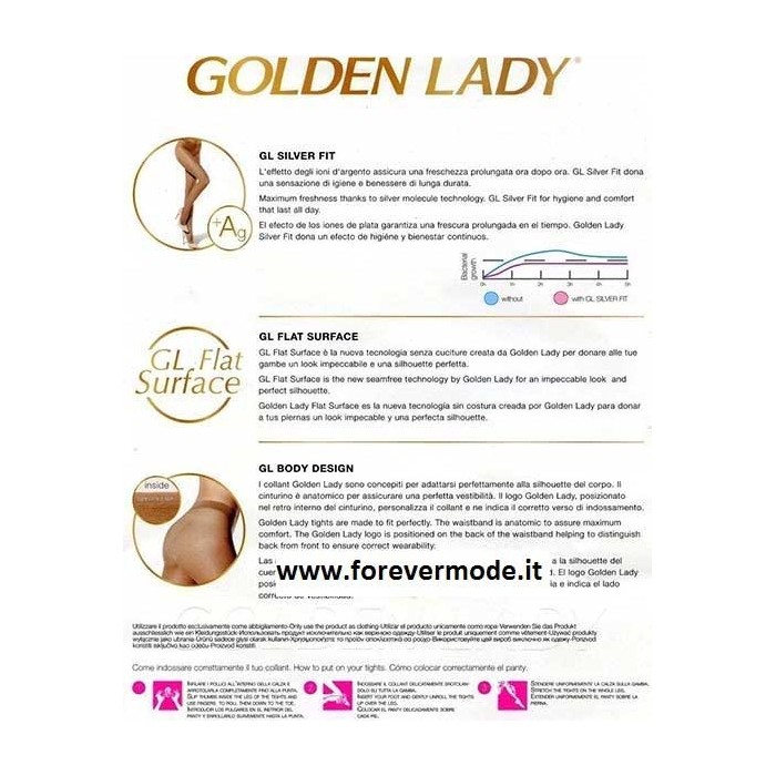 Collant donna GoldenLady My Secret 20 senza cuciture con corpino