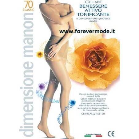 Collant donna Manon 70 ideale per varici e gonfiori, mmhg 13-17