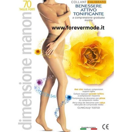 Collant donna Manon 70 Taglie Forti calibrato, mmhg 13-17