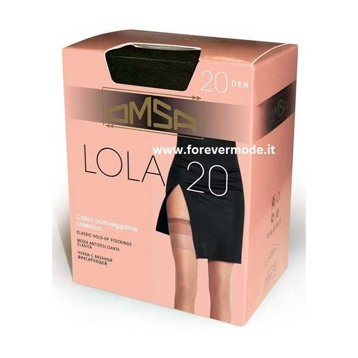 5 Calze autoreggenti donna Omsa Lola, classica con balza liscia