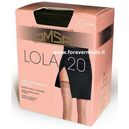 5 Calze autoreggenti donna Omsa Lola, classica con balza liscia