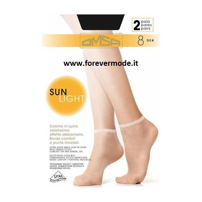 10 Paia di calzini donna Omsa 8den comfort con punte invisibili