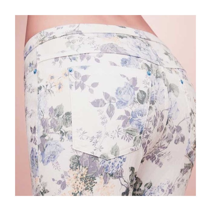 Leggings donna Philippe Matignon floreale su jaquard tasche sul retro