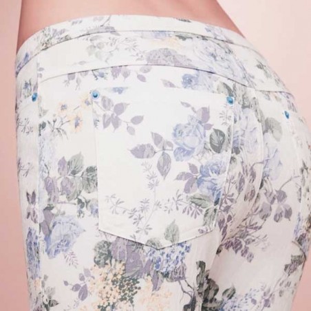 Leggings donna Philippe Matignon floreale su jaquard tasche sul retro