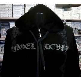Felpa donna Angel Devil con stampa logo tasche e cappuccio