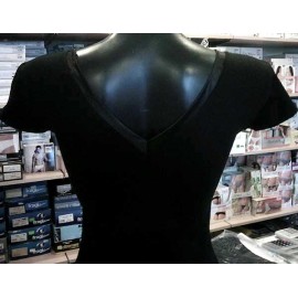 T-shirt donna Angel Devil manica corta scollo V fronte retro in cotone con stampa logo 2