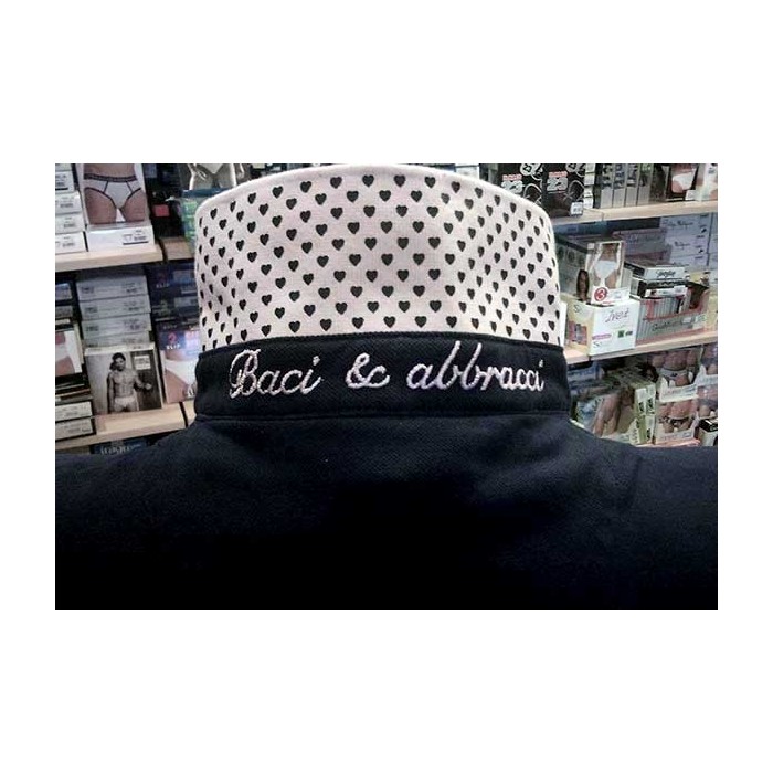 Polo donna Baci & Abbracci con logo ricamato e stampa sul collo