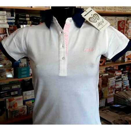 Polo donna Baci & Abbracci con logo ricamato e stampa sul collo
