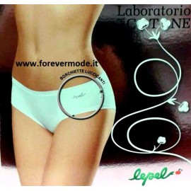 Slip Midi donna Lepel in cotone con elastici antisegno e logo