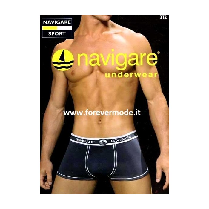 6 Boxer uomo Navigare cotone elasticizzato con logo e bande