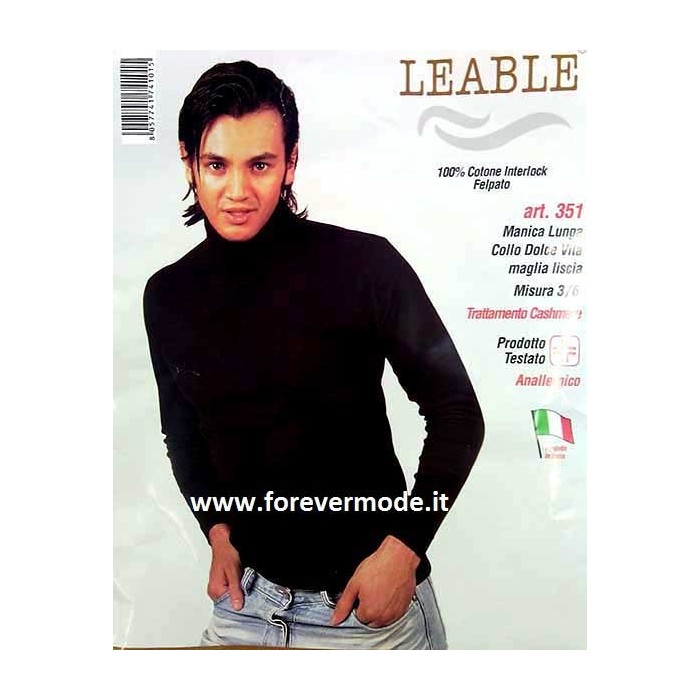 Maglia uomo Leable manica lunga con collo dolce vita in caldo cotone invernale