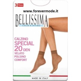 3 Calzini donna Bellissima velati 20 denari con elastico comfort