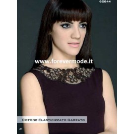 Sottogiacca donna Antonella in cotone con pizzo macramè bicolore