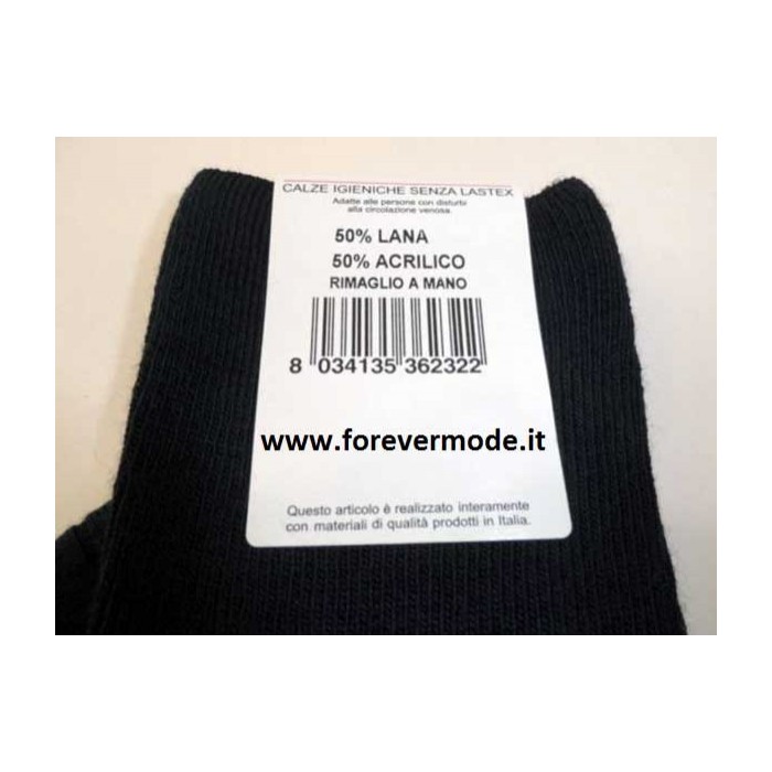 6 Calze uomo Rossi Sanix corte Sanitarie in caldo misto lana