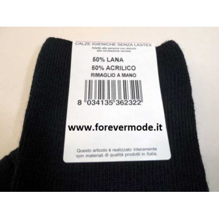 6 Calze uomo Rossi Sanix corte Sanitarie in caldo misto lana