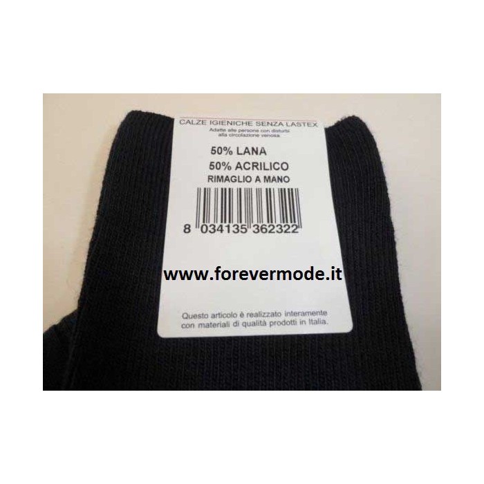 6 Calze uomo Rossi Sanix lunghe Sanitarie in caldo misto lana