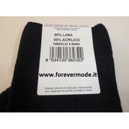 6 Calze uomo Rossi Sanix lunghe Sanitarie in caldo misto lana