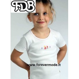 Maglia bambina FDB manica corta in caldo cotone con stampa