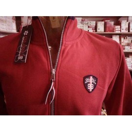 Felpa uomo Guru con zip e logo cucito, profili in contrasto 2
