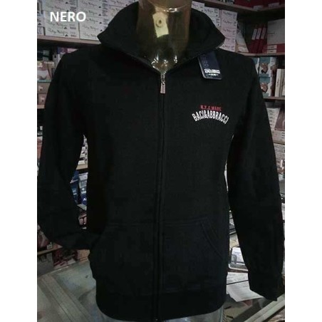 Felpa uomo Baci & Abbracci con piccolo logo ricamato e tasche