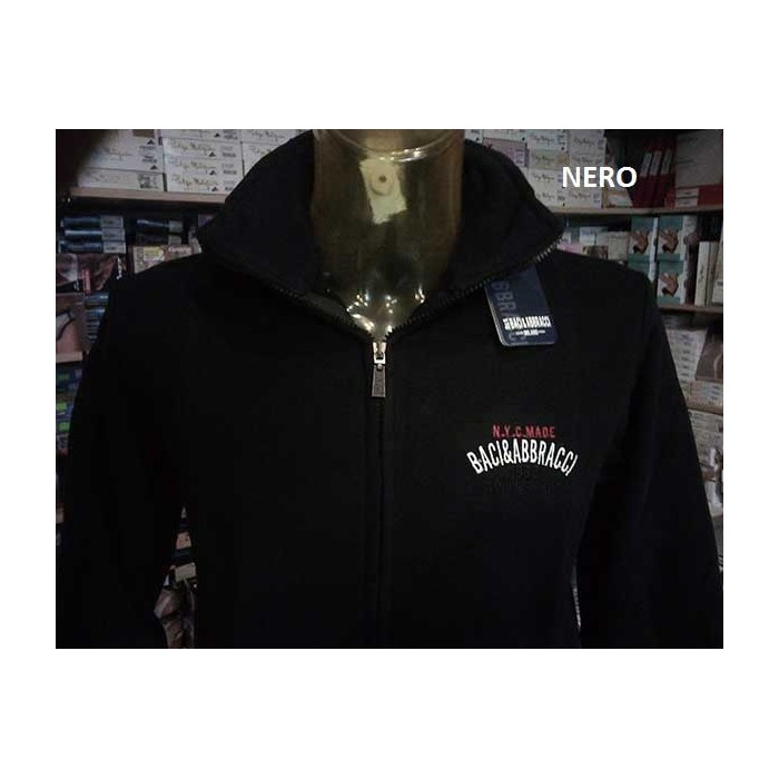 Felpa uomo Baci & Abbracci con piccolo logo ricamato e tasche