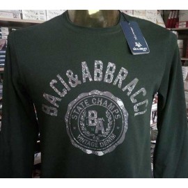 T-shirt uomo Baci & Abbracci manica lunga a girocollo in cotone con stampa logo 2
