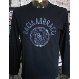 T-shirt uomo Baci & Abbracci manica lunga a girocollo in cotone con stampa logo
