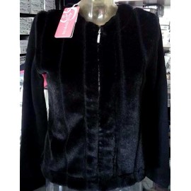 Felpa donna Baci & Abbracci con pelliccia, maniche in felpa