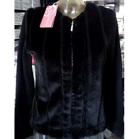 Felpa donna Baci & Abbracci con pelliccia, maniche in felpa Felpa donna Baci & Abbracci con pelliccia, maniche in felpa