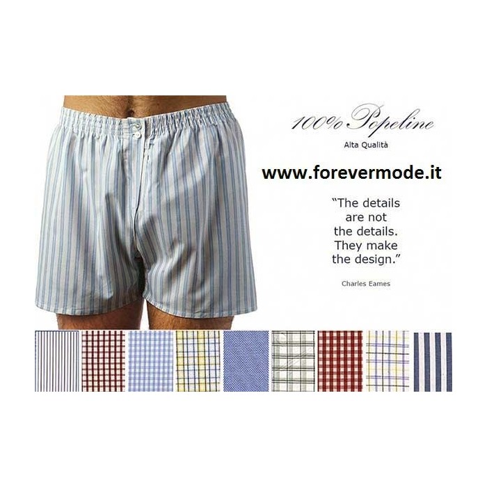 Boxer uomo Colombo classico in puro cotone sanforizzato aperto