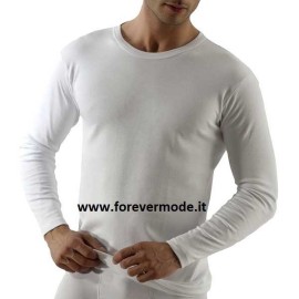 3 T-Shirt uomo Life manica lunga a girocollo in caldo cotone felpato invernale