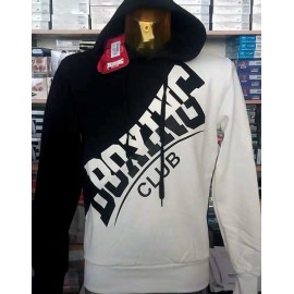 Felpa uomo Boxing bicolore con logo stampato e cappuccio