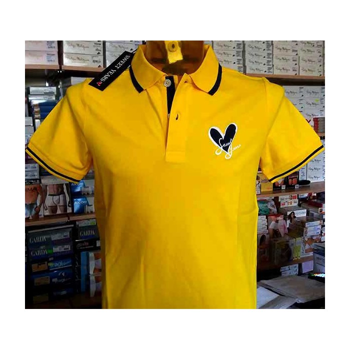 Polo uomo Sweet Years manica corta con logo e stampa sul collo