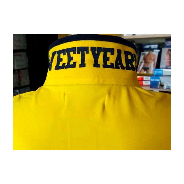 Polo uomo Sweet Years manica corta con logo e stampa sul collo