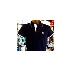 Polo uomo Baci & Abbracci con logo frontale e collo bordi rigati 2