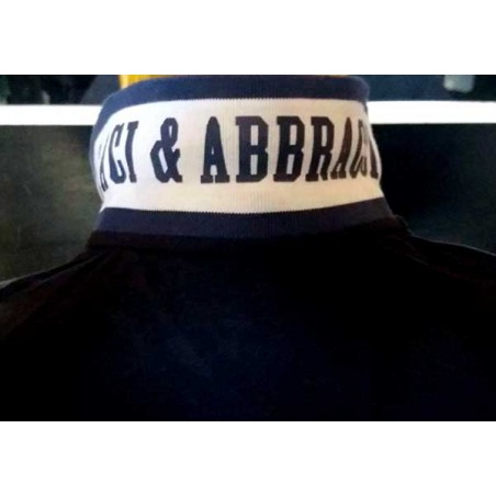 Polo uomo Baci & Abbracci con logo frontale e collo bordi rigati