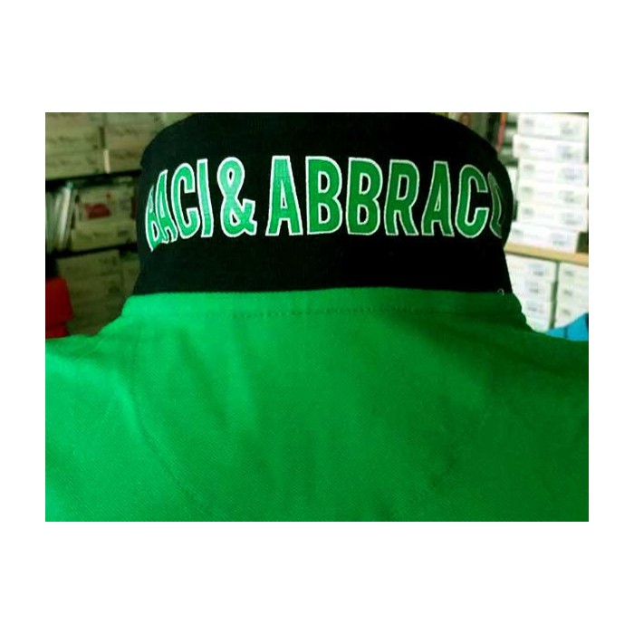 Polo uomo Baci & Abbracci, logo frontale e sul collo con riga