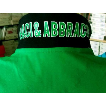 Polo uomo Baci & Abbracci, logo frontale e sul collo con riga