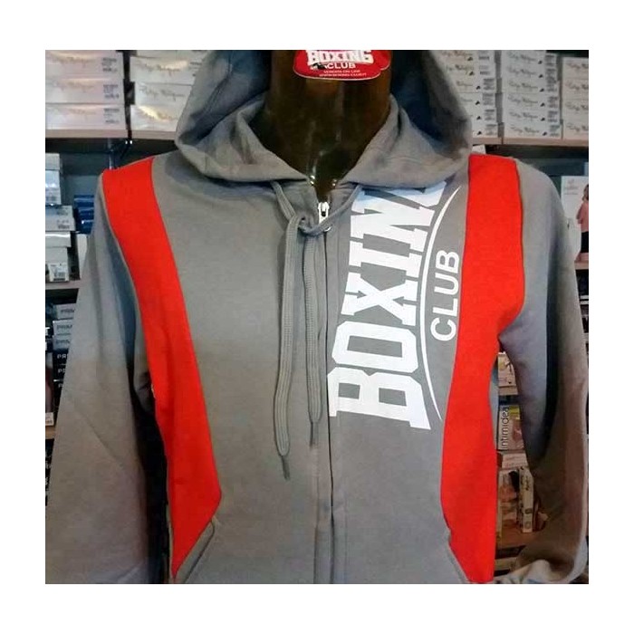 Felpa uomo BoxingClub con stampa logo, bande, tasche e cappuccio