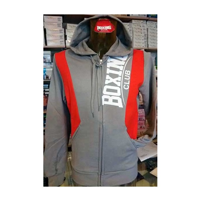 Felpa uomo BoxingClub con stampa logo, bande, tasche e cappuccio