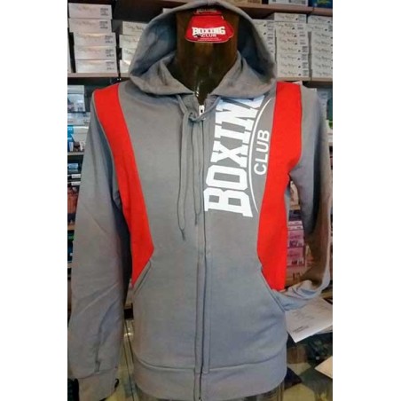 Felpa uomo BoxingClub con stampa logo, bande, tasche e cappuccio