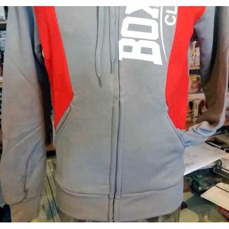 Felpa uomo BoxingClub con stampa logo, bande, tasche e cappuccio